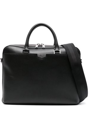HUGO Shotgun leather briefcase - Black