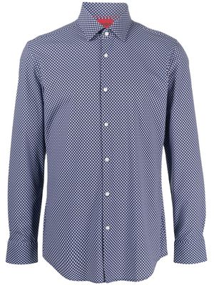 HUGO spot-print long-sleeved shirt - Blue