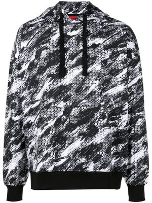 HUGO spray-paint cotton hoodie - Black