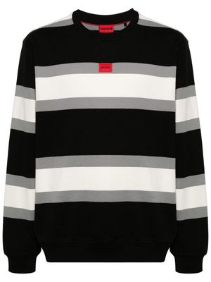 HUGO striped cotton sweatshirt - Black