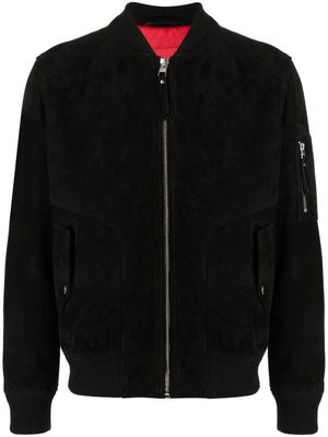 HUGO zipped leather bomber jacket - Brown