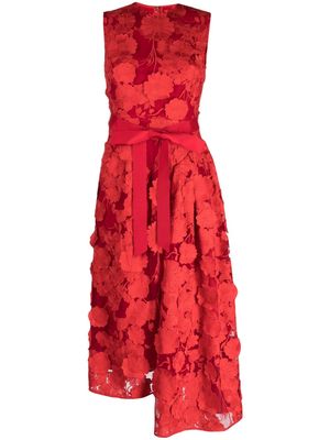 Huishan Zhang Aster floral-embroidered tulle sleeveless dress