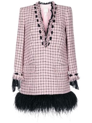Huishan Zhang Cyril feather-trimmed minidress - Pink