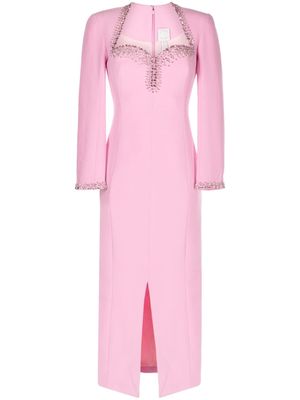 Huishan Zhang Eleanor crystal-embellished midi dress - Pink