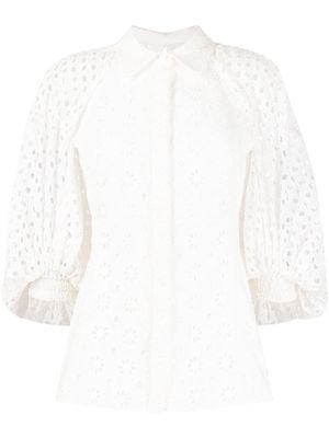 Huishan Zhang Hedren broderie-anglaise blouse - White