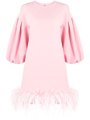 Huishan Zhang Poppy feather-detail dress - Pink