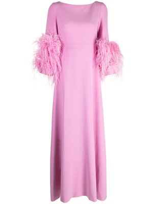 Huishan Zhang Reign feather-embellished gown - Pink