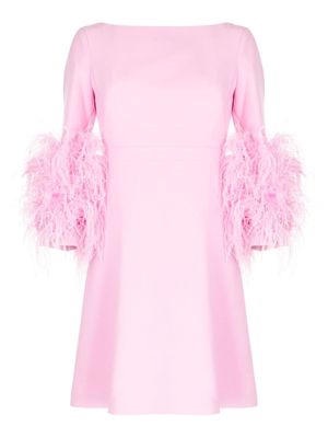 Huishan Zhang Reign feather-embellished minidress - Pink