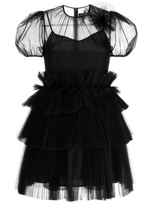 Huishan Zhang Telsha tulle-detail dress - Black