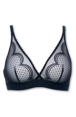 Huit Florence Lace & Mesh Bralette in Black