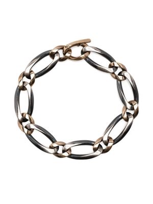 hum 10kt yellow gold and silver cable-link chain bracelet - SIL, 10Y