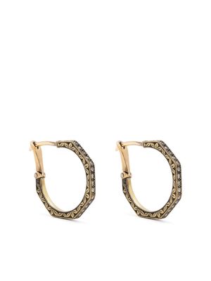 hum 18kt yellow gold diamond hoop earrings