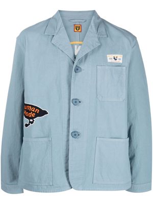 Human Made logo-patch shirt jacket - Blue