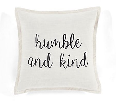Humble and Kind Script Decorative Pillow Cover by Lush Decor