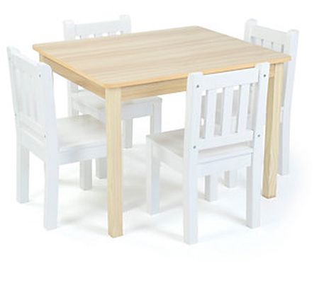 Humble Crew Kids Wood Table and 4 Chair Set