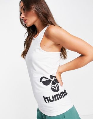 Hummel classic logo tank top in white