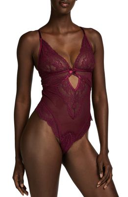Hunkemöller Becky Mesh & Lace Teddy in Pickled Beet