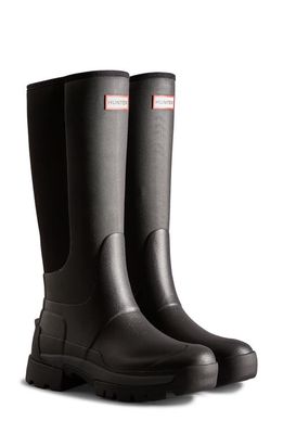 Hunter Balmoral Hybrid Waterproof Tall Rain Boot in Black