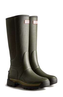 Hunter Balmoral Hybrid Waterproof Tall Rain Boot in Dark Olive