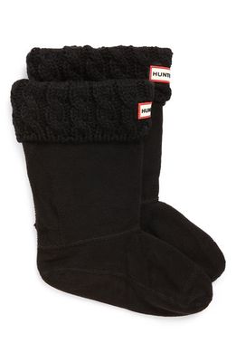 Hunter Cable Knit Cuff Welly Boot Socks in Black