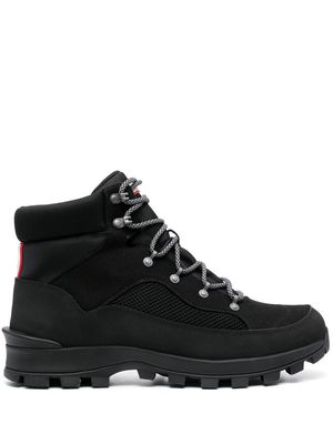 Hunter Explorer lace-up commando boots - Black