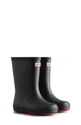 Hunter First Classic Waterproof Rain Boot in Black /Logo Red