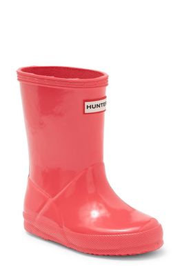 Hunter 'First Gloss' Rain Boot in Rowan Pink