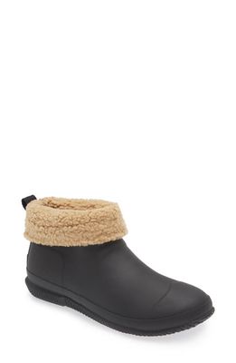 Hunter In/Out Faux Shearling Lined Boot in Black/Tan