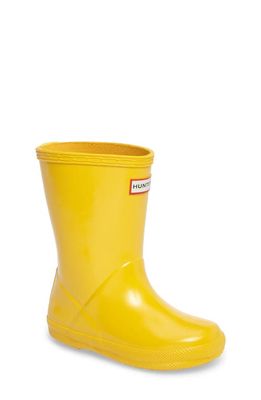 Hunter Kids' First Gloss Waterproof Rain Boot in Yellow Gloss