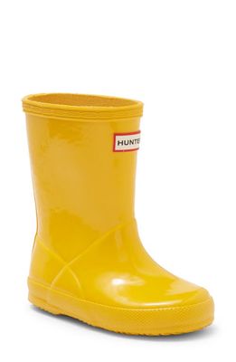 Hunter Kids' First Gloss Waterproof Rain Boot in Yellow /Yellow
