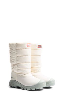 Hunter Kids' Intrepid Tall Waterproof Snow Boot in White Willow/Ice Grey