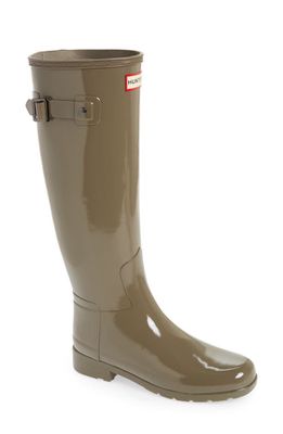 Hunter Original Refined High Gloss Waterproof Rain Boot in Clay
