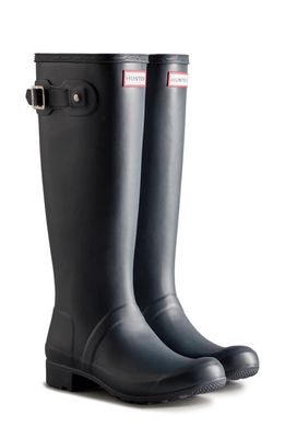 Hunter Original Tour Tall Packable Waterproof Rain Boot in Navy
