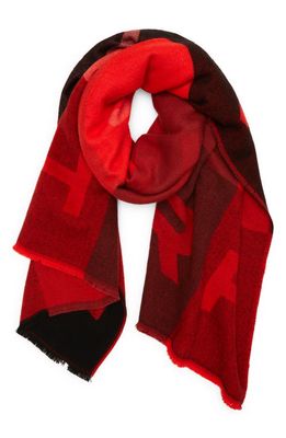 Hunter Patchwork Logo Scarf in Red