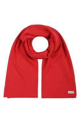 Hunter Play Essential Recycled Polyester Blend Scarf in Logo Red
