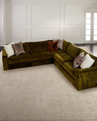 Hunter Velvet 3-Piece Sectional