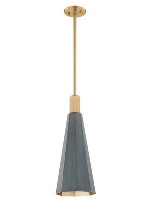 Huntley 1-Light Pendant - Patina Brass Matte Verde - Size Small