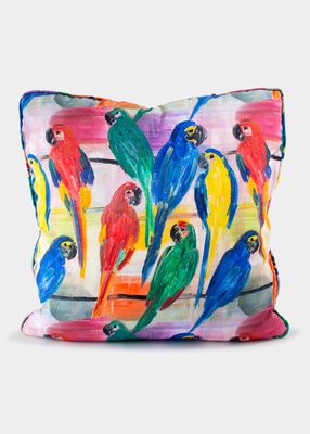 Hunt's Parrots Pillow, 22"