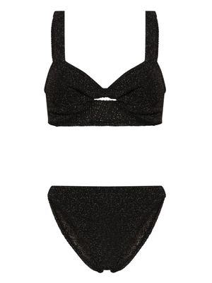 Hunza G Bonnie crinkle bikini set - Black