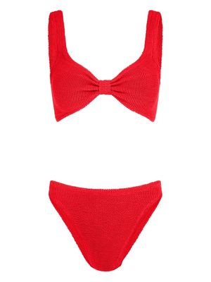 Hunza G Bonnie seersucker bikini - Red