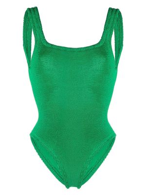 Hunza G crinkle-finish backless one-piece - Green