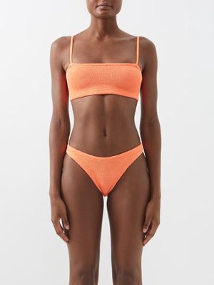 Hunza G - Gigi Crinkle-knit Bikini - Womens - Orange