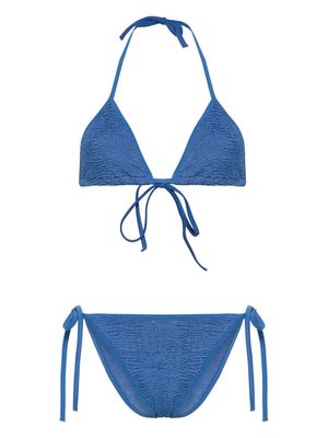 Hunza G Gina metallic seersucker bikini - Blue