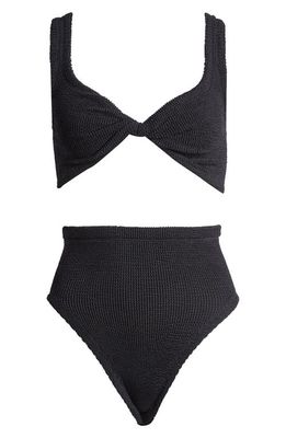 Hunza G Jamie Twist Two-Piece Swimsuit in Black