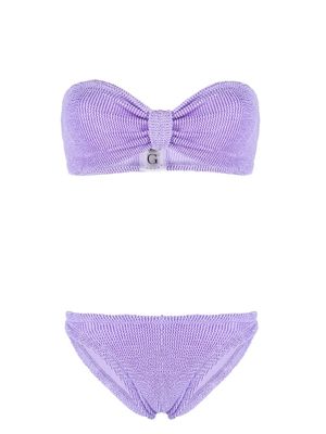 Hunza G Jean crinkle-finish bikini - Purple