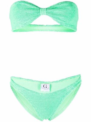 Hunza G Jean strapless bikini set - Green