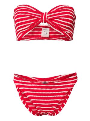 Hunza G Jean striped bikini set - Red