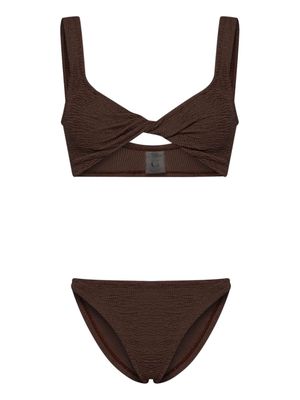 Hunza G Juno crinkled bikini set - Brown