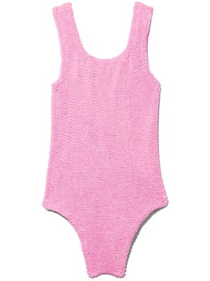 Hunza G Kids Classic seersucker swimsuit - Pink
