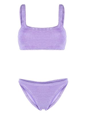 Hunza G mid-rise crinkled bikini set - Purple